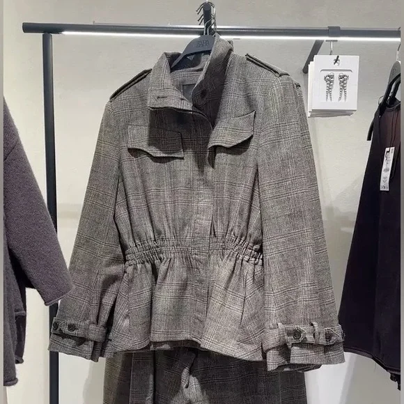 Zara Plaid Wool Blend Jacket ZW Collection - Picture 14 of 16